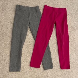 Primary Brand Gray and Pink Kids Cozy Leggings Size 8